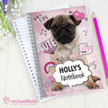 Personalised Rachael Hale Doodle Pug A5 Notebook from Heartfelt Gifts