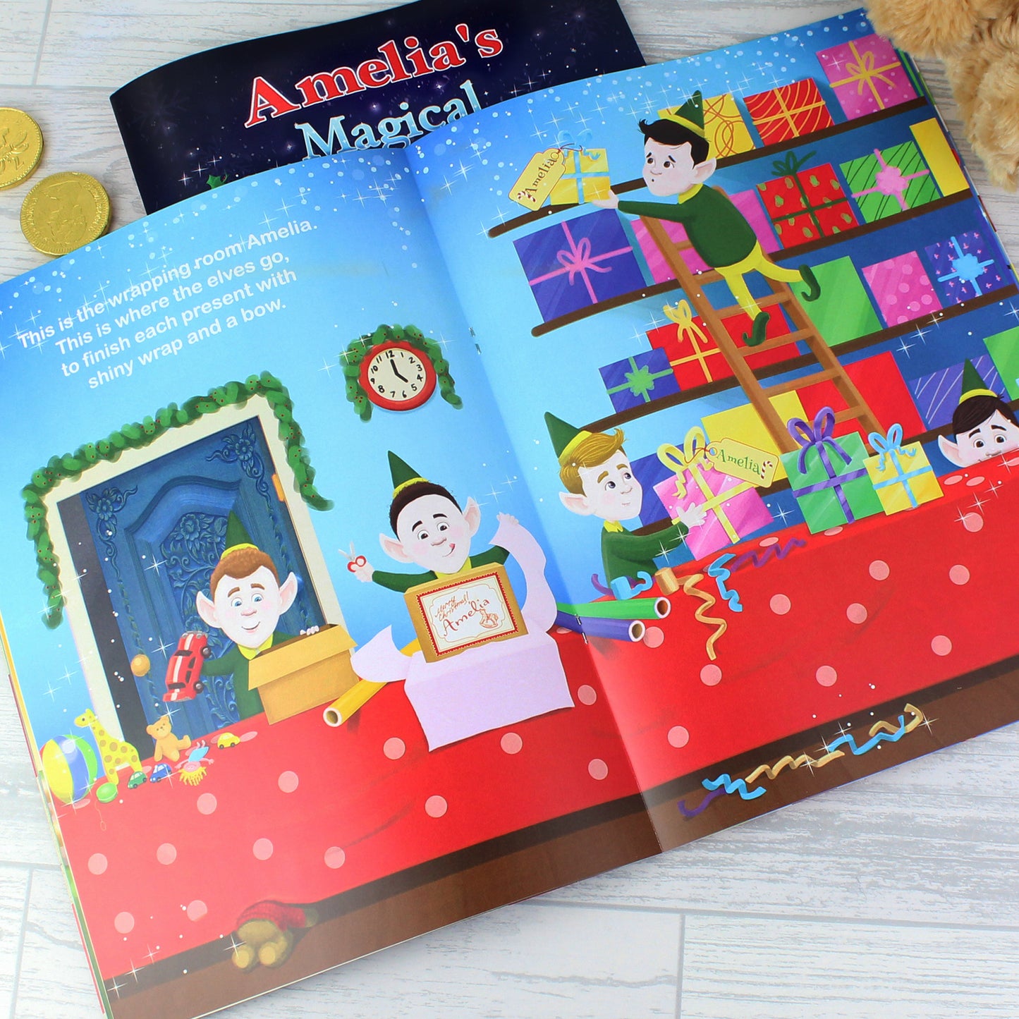 Personalised Magical Christmas Adventure Story Book and Personalised Teddy Bear - image 12