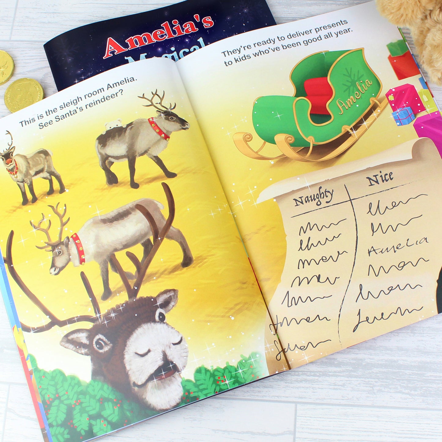 Personalised Magical Christmas Adventure Story Book and Personalised Teddy Bear - image 13