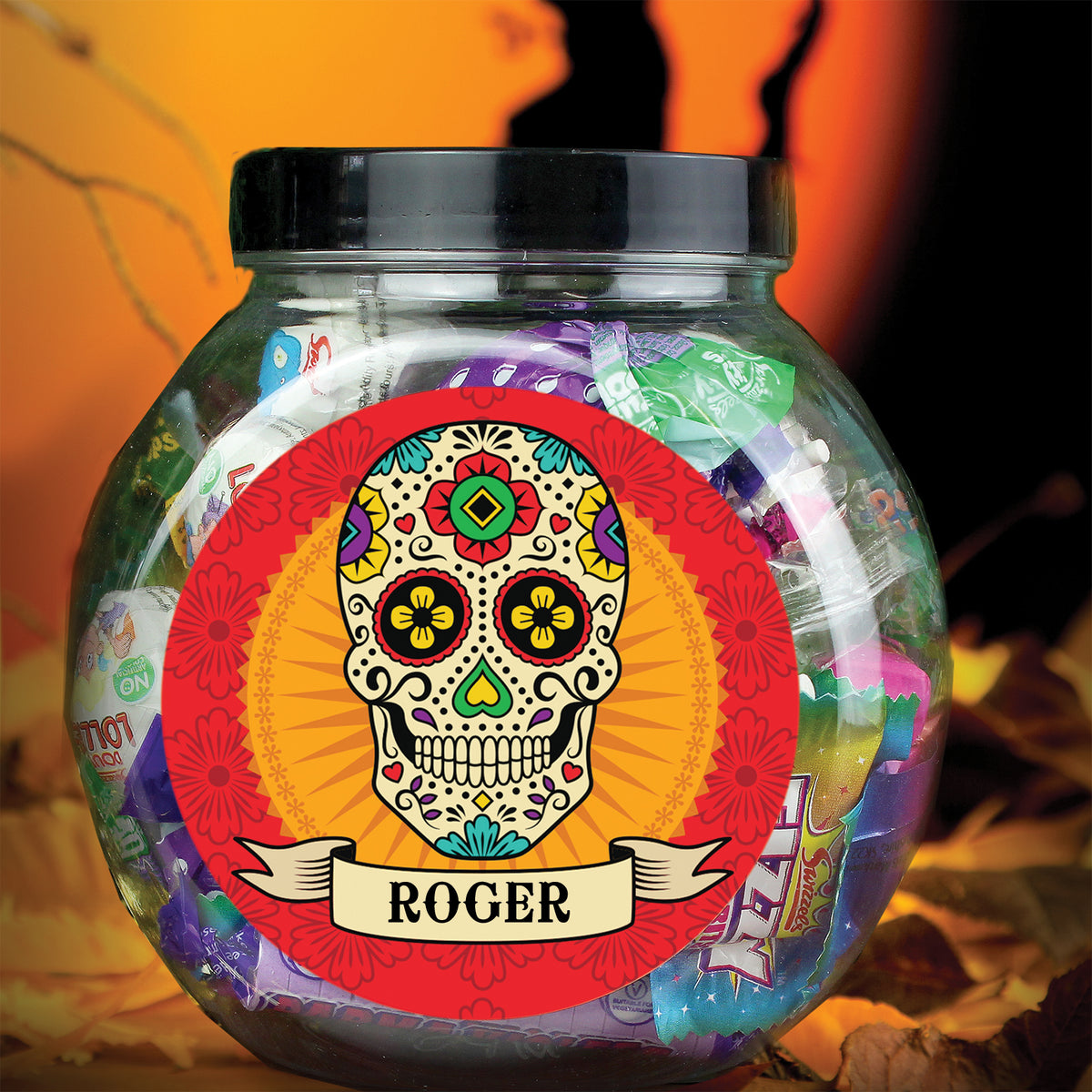 Personalised Sugar Skull Sweet Jar from Heartfelt Gifts