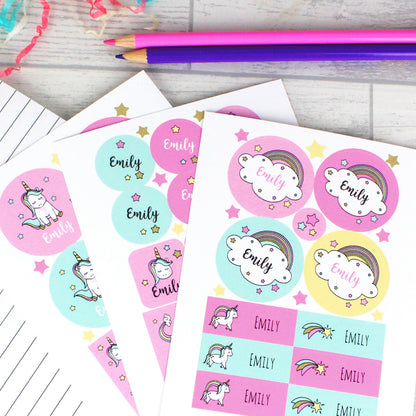 Personalised Baby Unicorn Sticker Set from Heartfelt Gifts