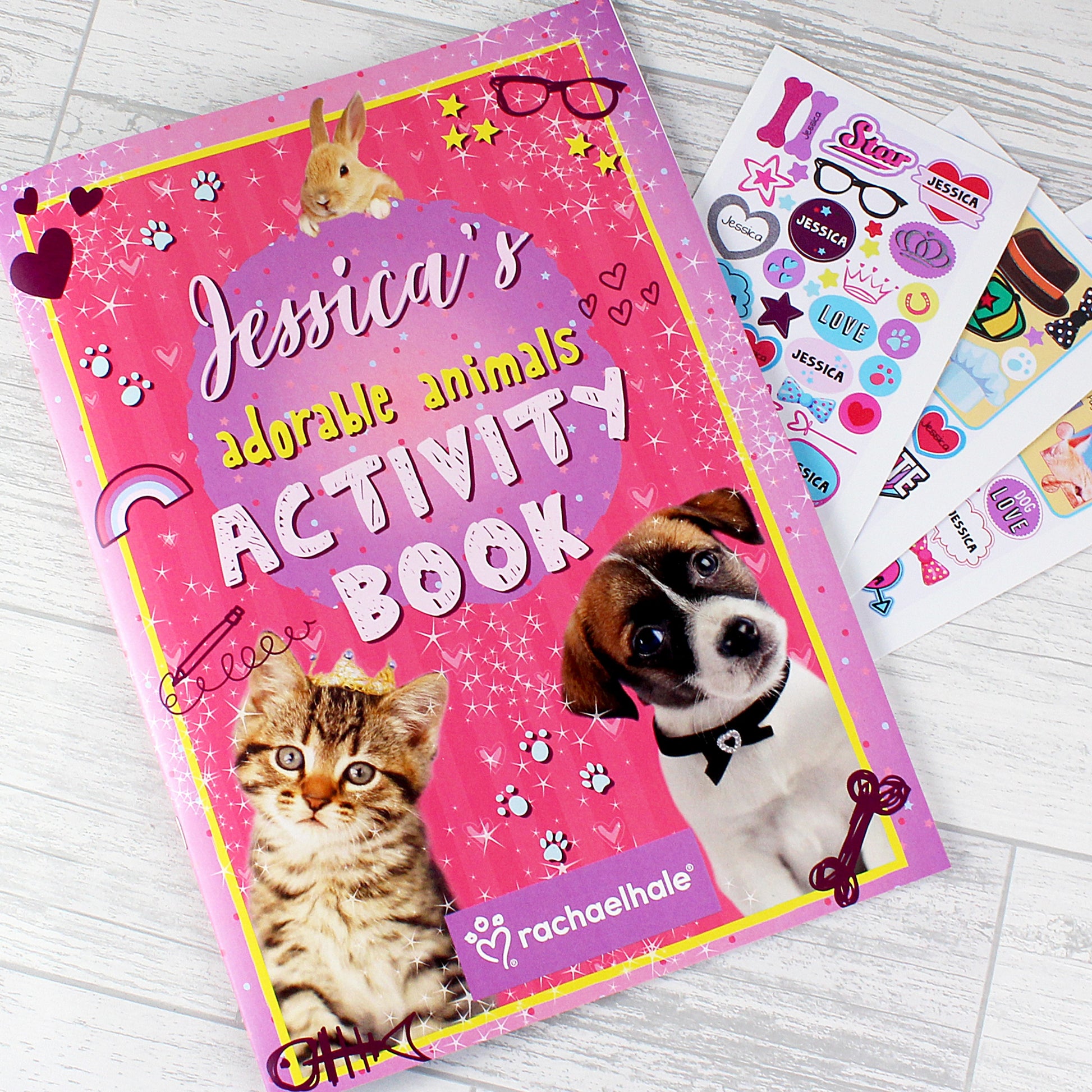 Personalised Rachael Hale Adorable Animals Activity Book With Stickers from Heartfelt Gifts