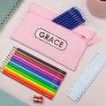 Pink Pencil Case with Personalised Pencils & Crayons from Heartfelt Gifts