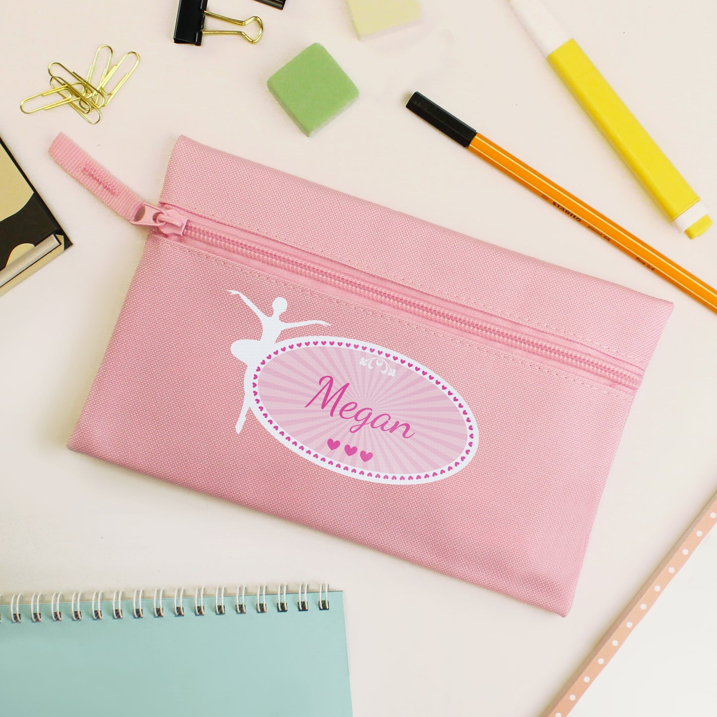 Personalised Ballerina Pink Pencil Case from Heartfelt Gifts