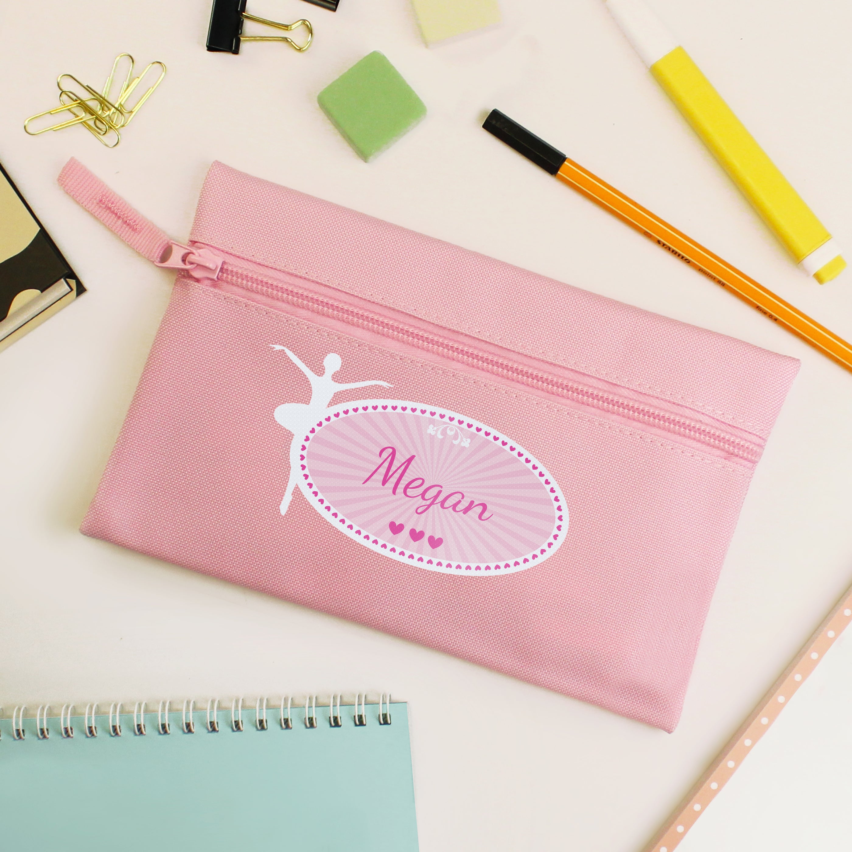 Personalised Ballerina Pink Pencil Case from Heartfelt Gifts