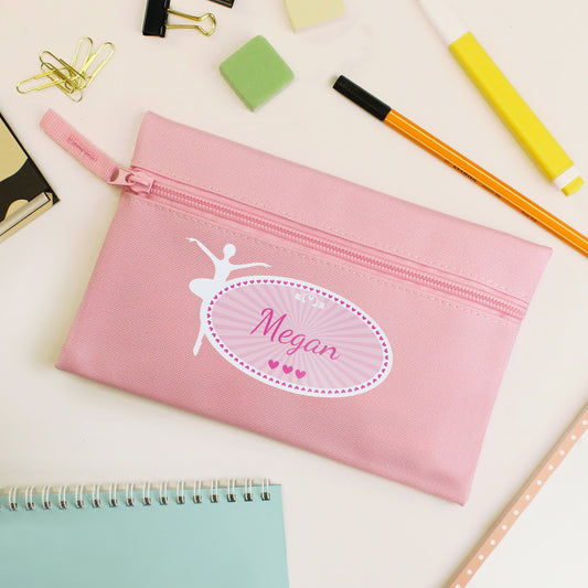 Personalised Ballerina Pink Pencil Case from Heartfelt Gifts