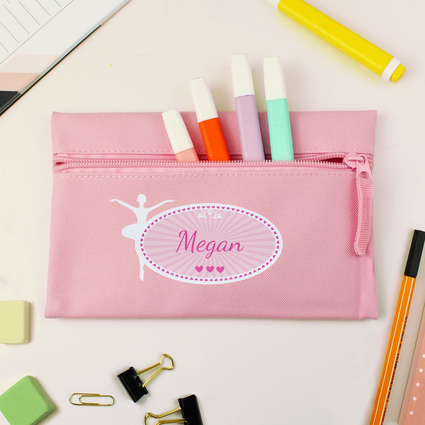 Personalised Ballerina Pink Pencil Case - image 3