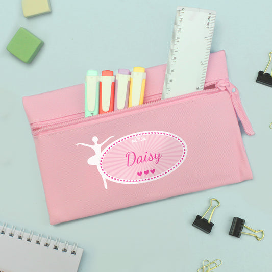 Personalised Ballerina Pink Pencil Case - image 4