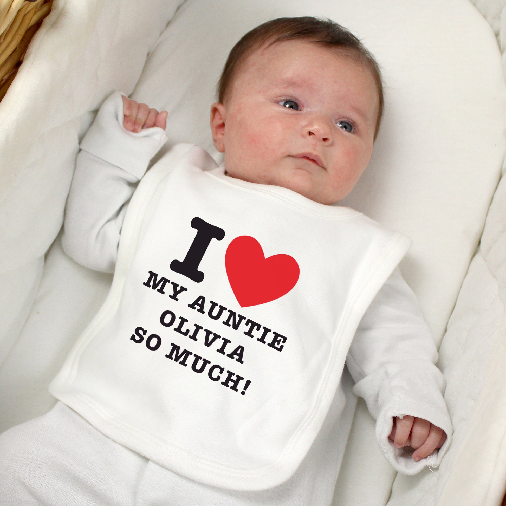 Personalised I HEART 0-3 Months Baby Bib from Heartfelt Gifts