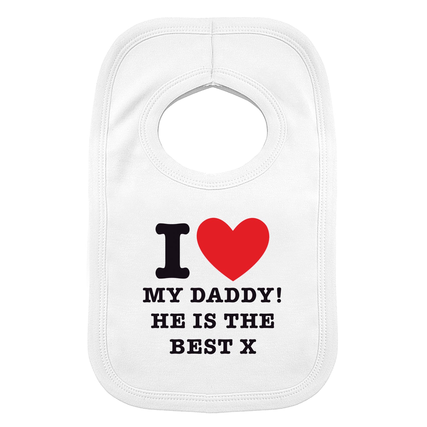 Personalised I HEART 0-3 Months Baby Bib - image 2