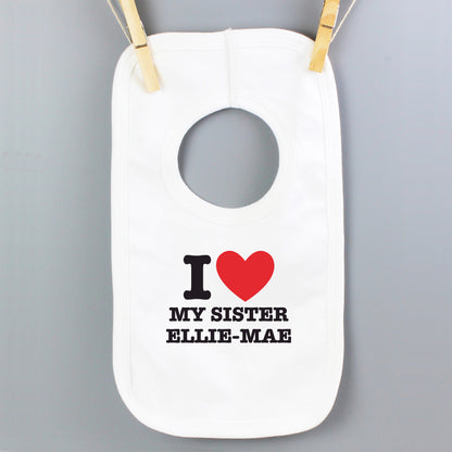 Personalised I HEART 0-3 Months Baby Bib - image 5