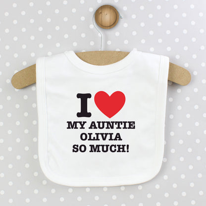 Personalised I HEART 0-3 Months Baby Bib - image 7