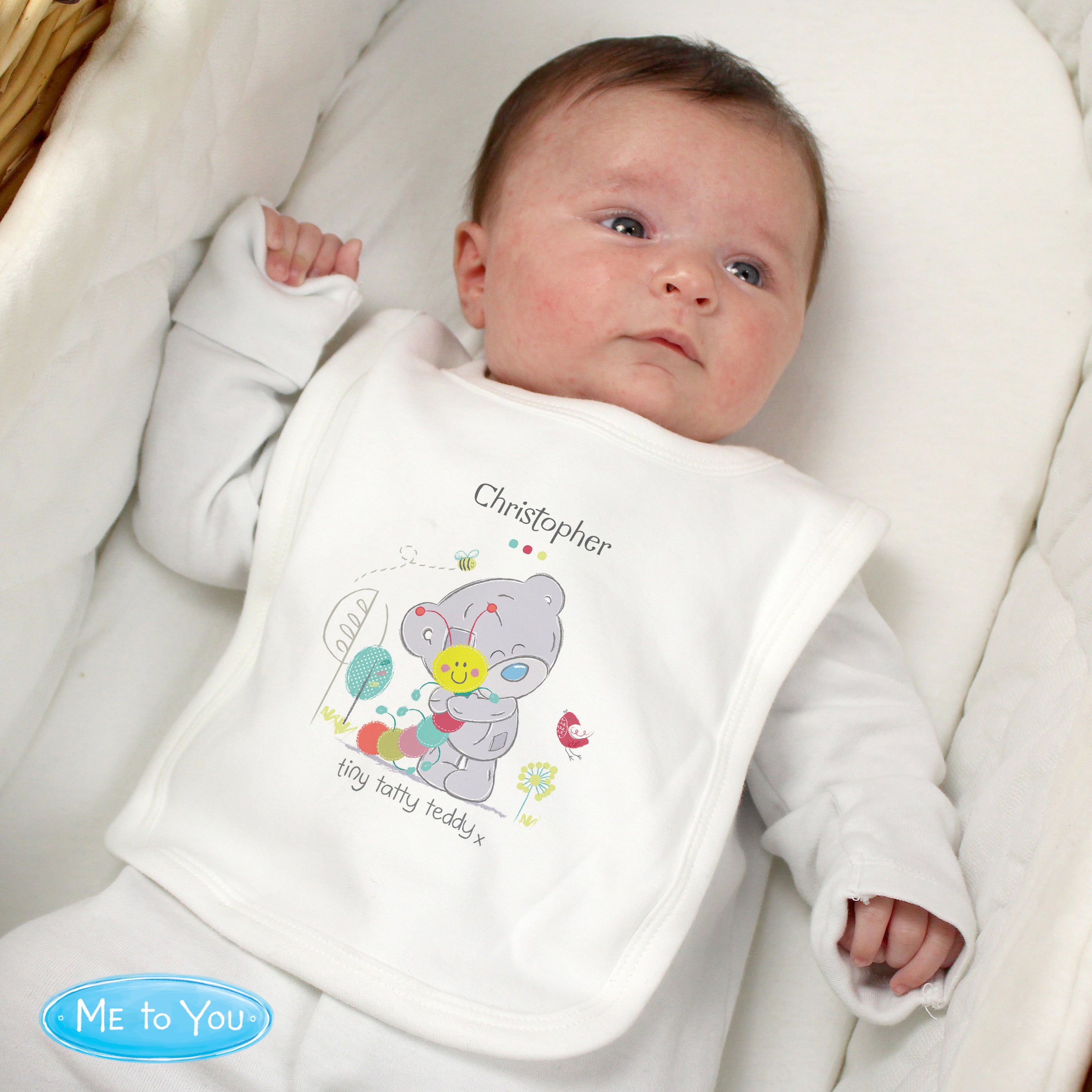 Personalised Tiny Tatty Teddy Cuddle Bug Bib from Heartfelt Gifts