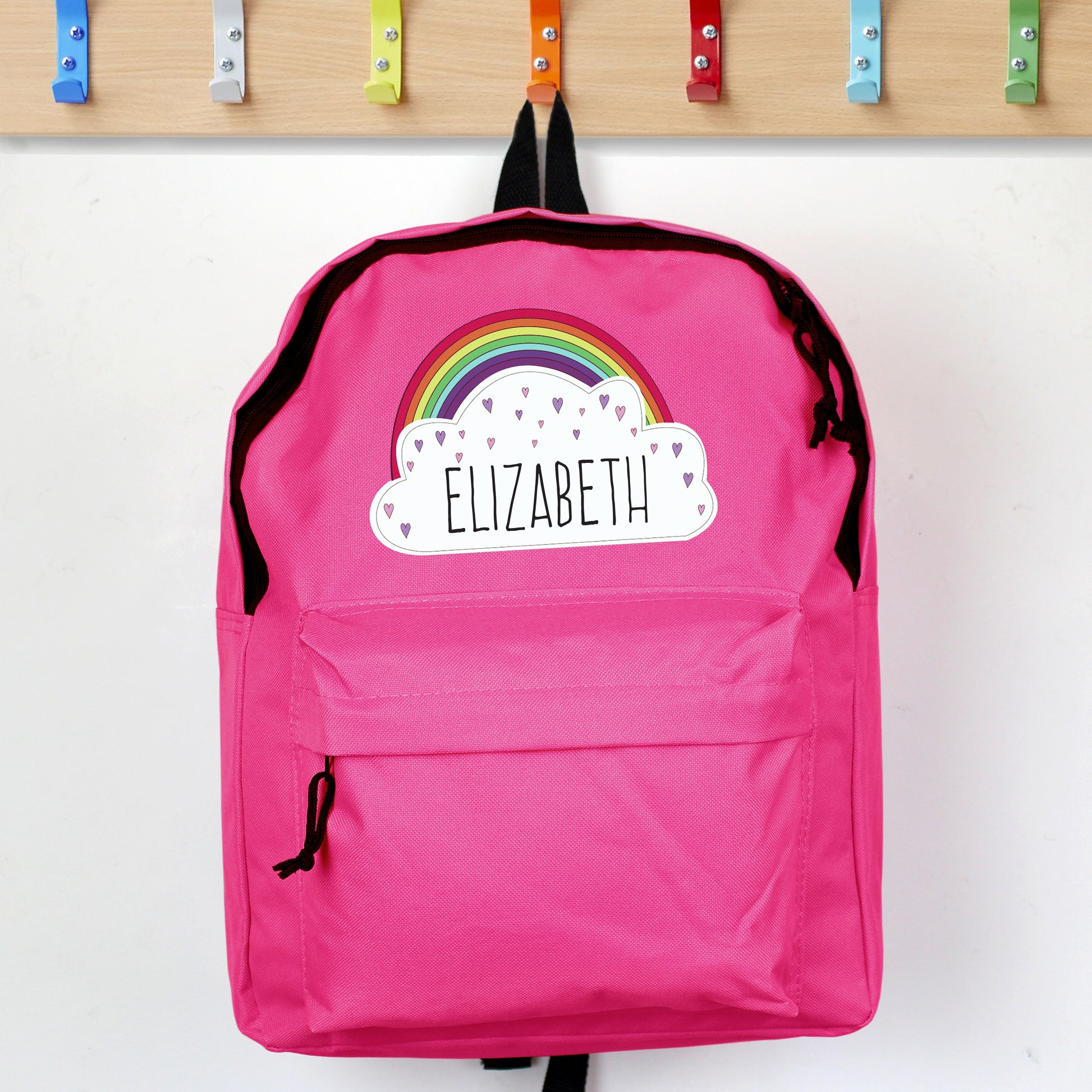 Personalised Rainbow Pink Backpack - image 4
