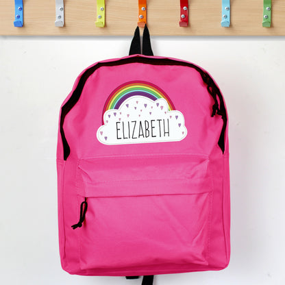 Personalised Rainbow Pink Backpack - image 4