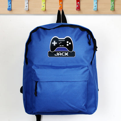 Personalised Gaming Blue Backpack from Heartfelt Gifts