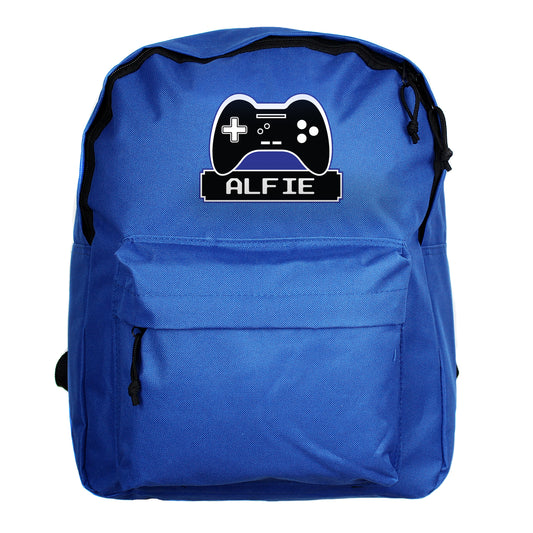Personalised Gaming Blue Backpack - image 3