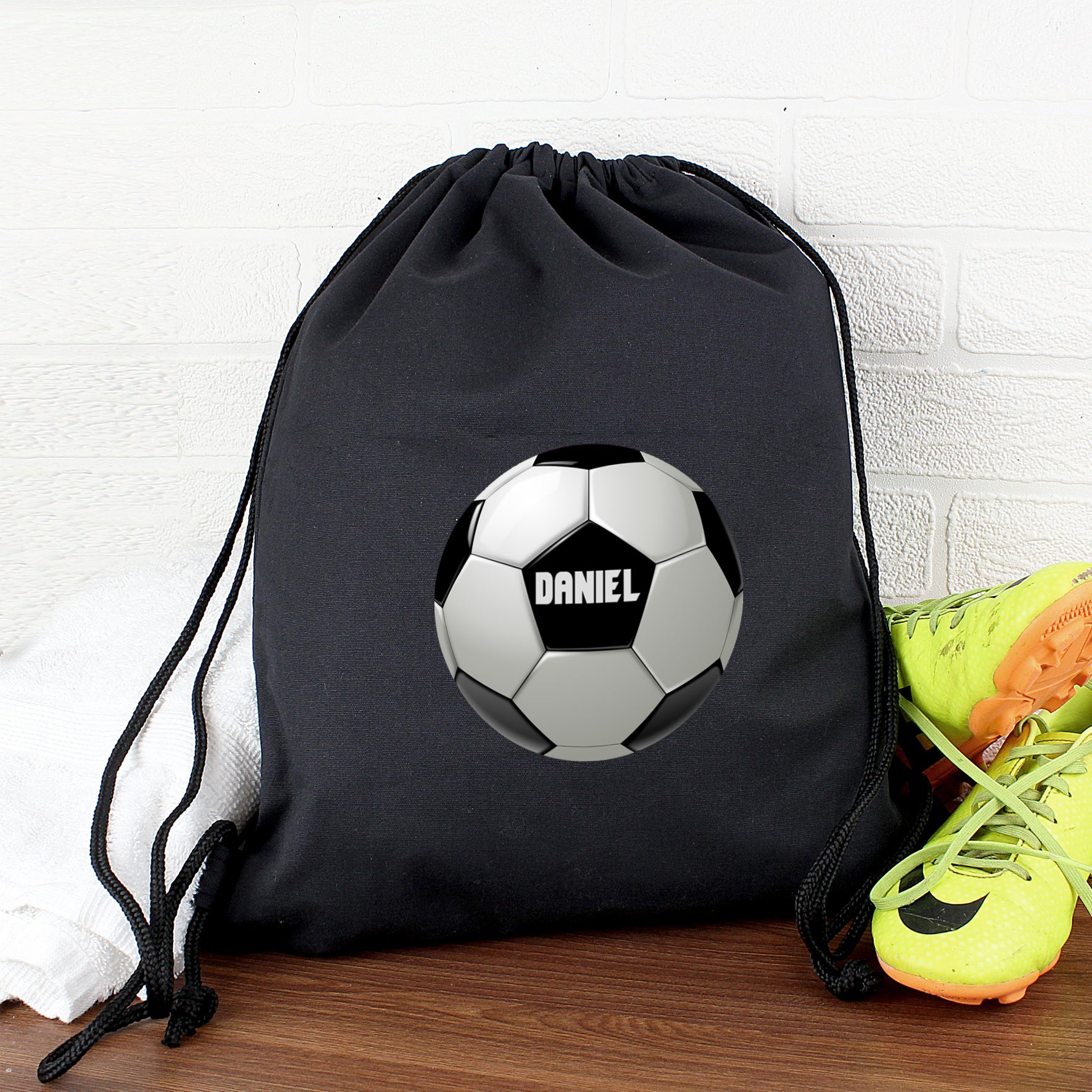 Personalised Football Black Kit Bag from Heartfelt Gifts