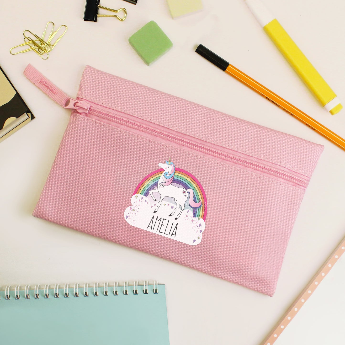 Personalised Unicorn Pink Pencil Case from Heartfelt Gifts