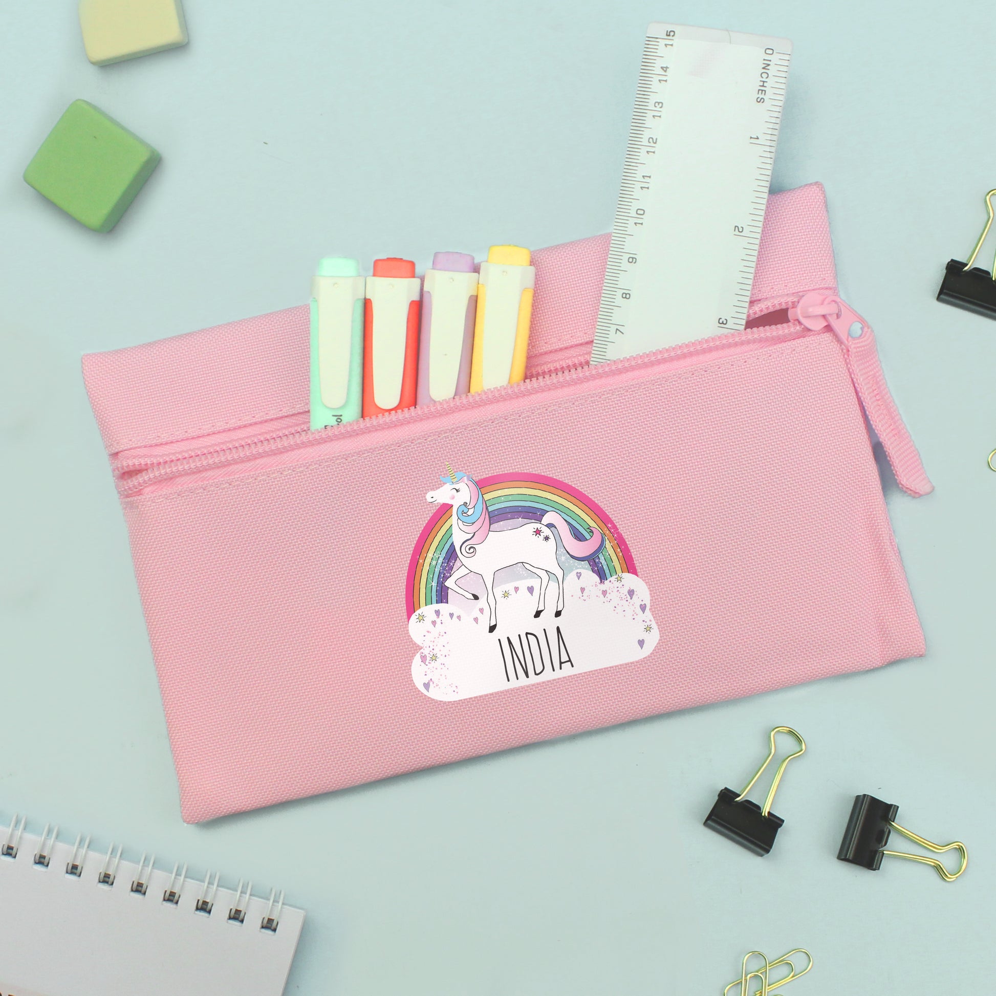 Personalised Unicorn Pink Pencil Case - image 3