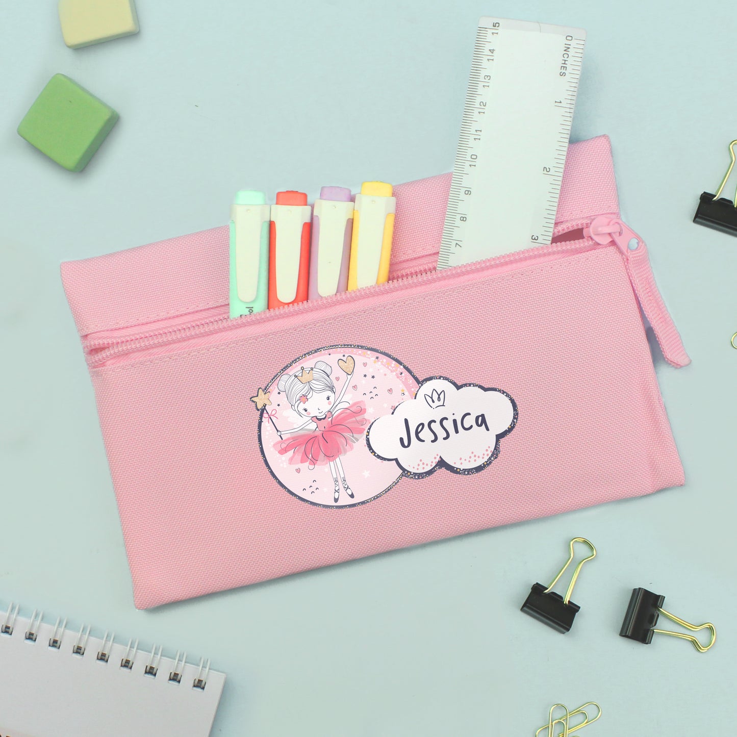 Personalised Princess Ballerina Pink Pencil Case - image 3
