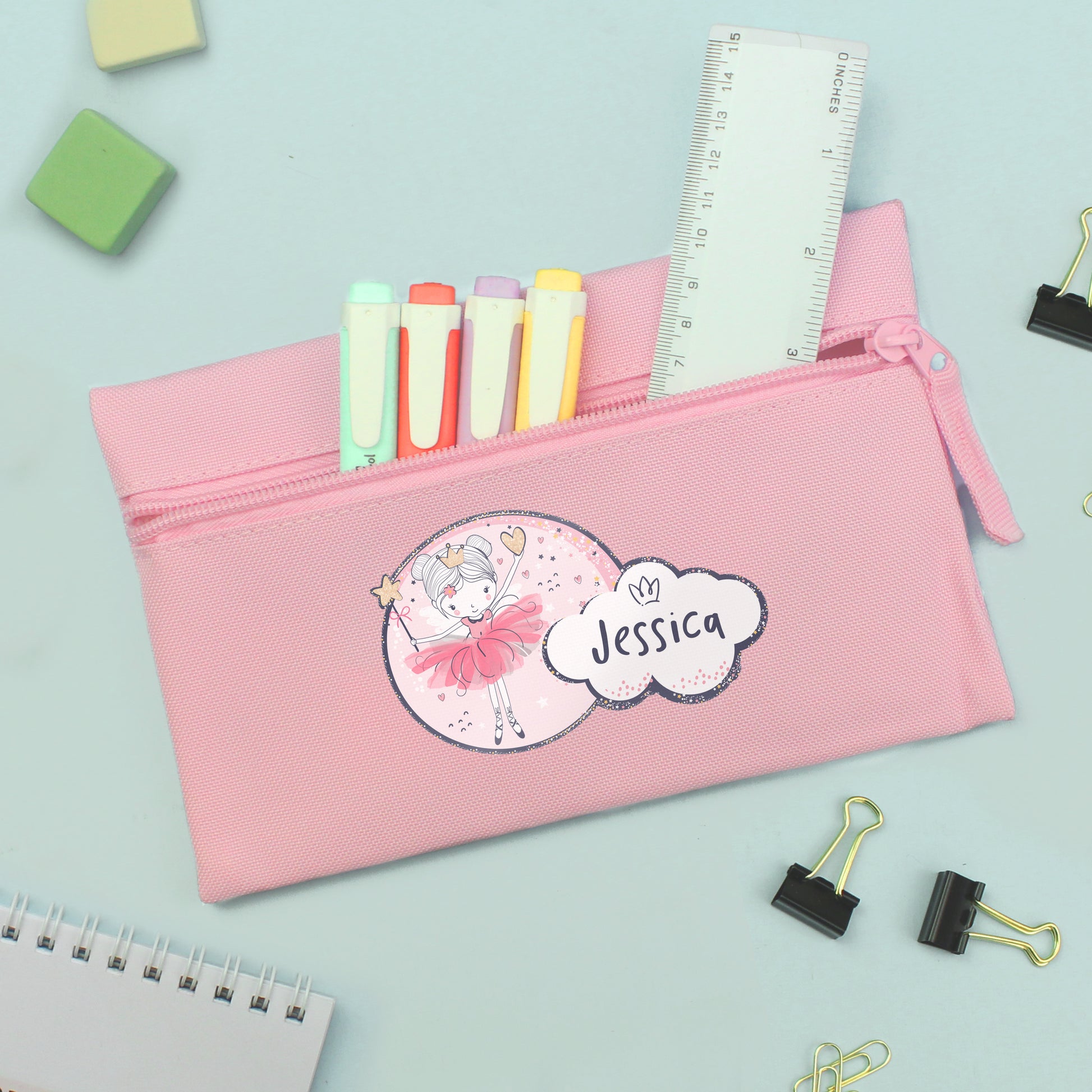 Personalised Princess Ballerina Pink Pencil Case - image 3