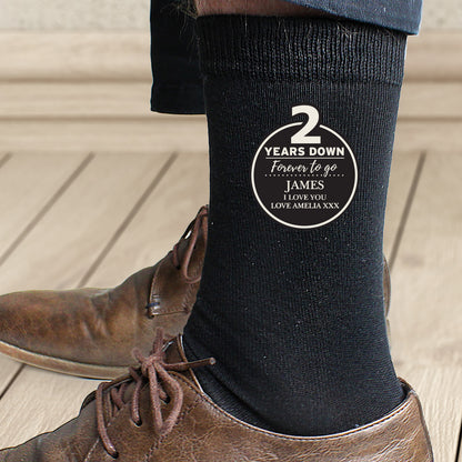 Personalised 2nd Anniversary Mens Socks from Heartfelt Gifts