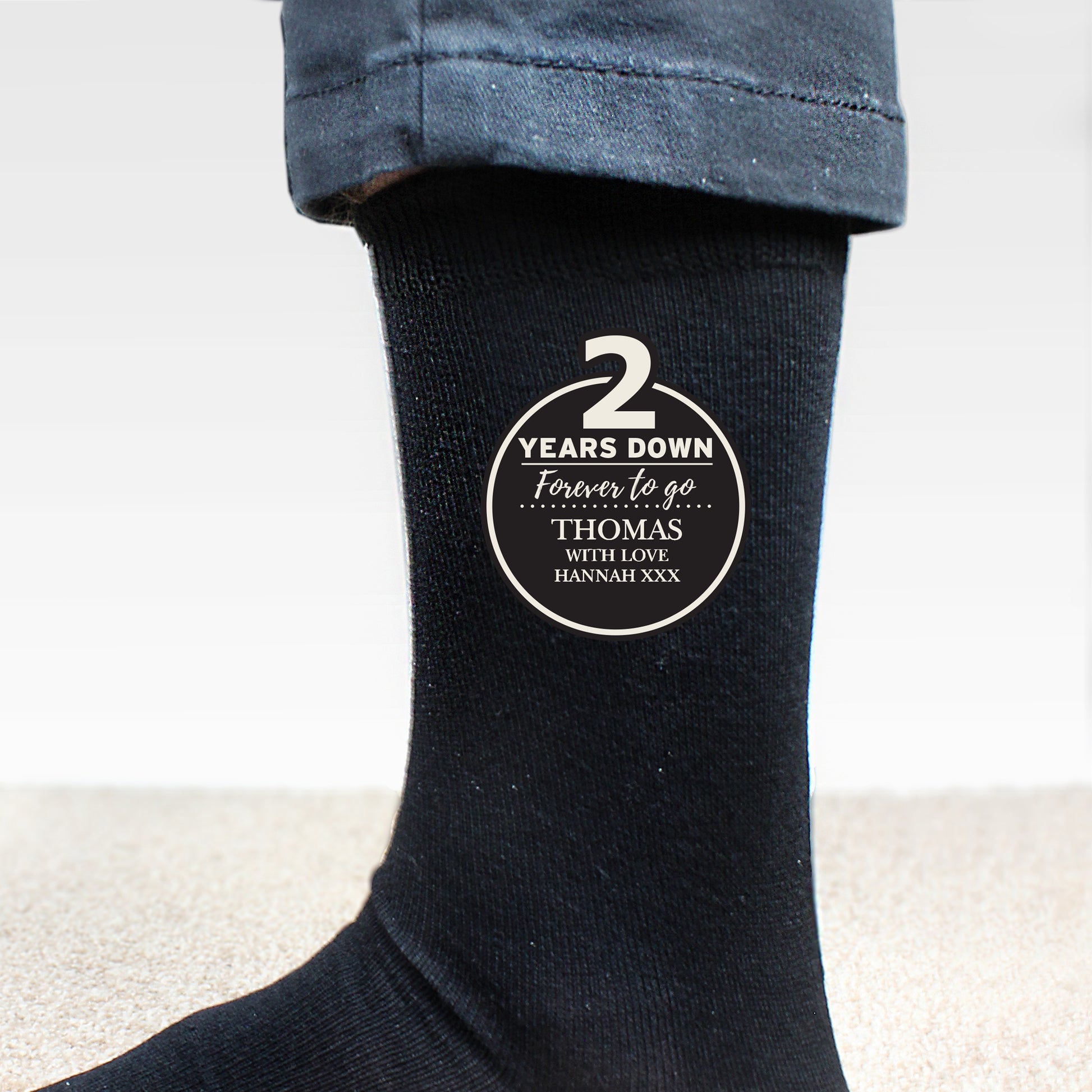 Personalised 2nd Anniversary Mens Socks - image 3