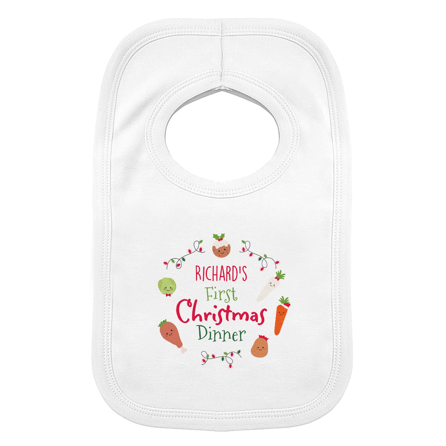 Personalised 'First Christmas Dinner' Bib - image 2