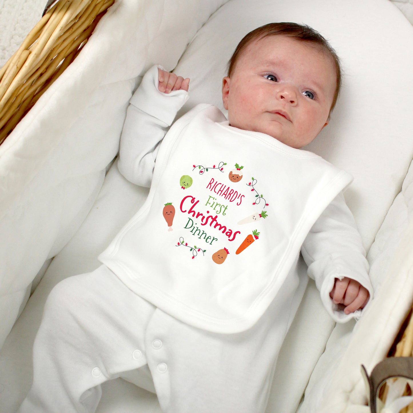 Personalised 'First Christmas Dinner' Bib - image 3