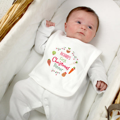 Personalised 'First Christmas Dinner' Bib - image 3