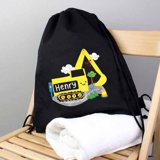 Personalised Digger Black Kit Bag - image 3