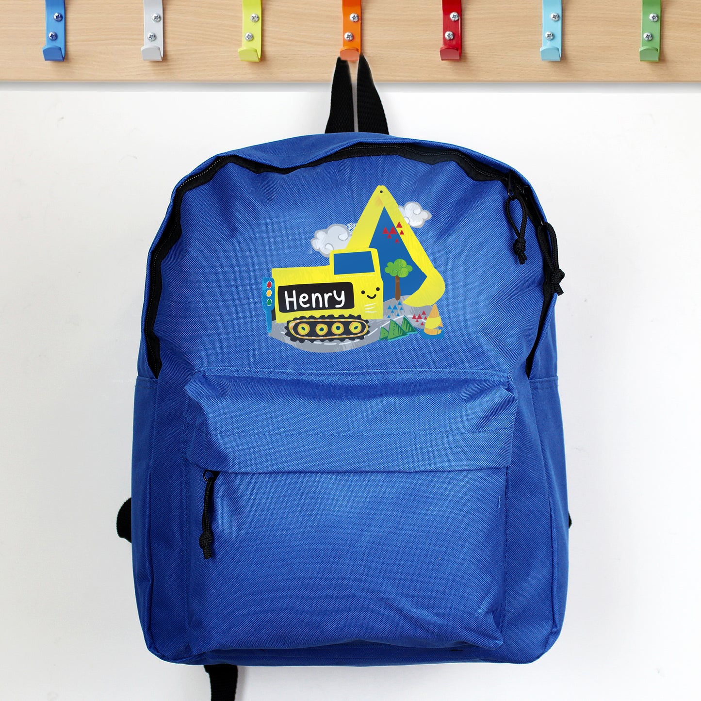 Personalised Digger Blue Backpack from Heartfelt Gifts