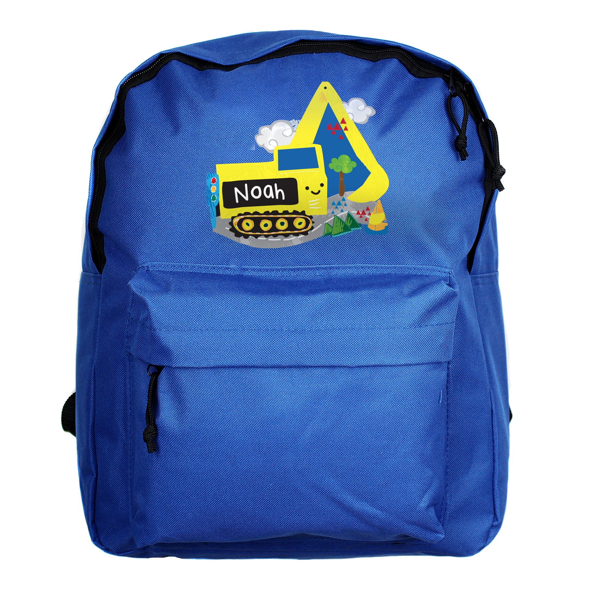 Personalised Digger Blue Backpack - image 3