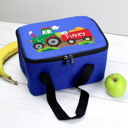 Personalised Tractor Blue Lunch Bag from Heartfelt Gifts