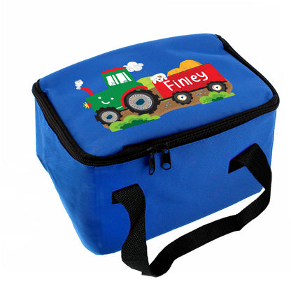 Personalised Tractor Blue Lunch Bag - image 2