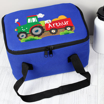 Personalised Tractor Blue Lunch Bag - image 3