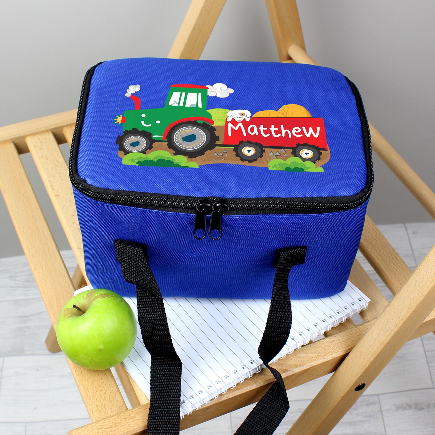 Personalised Tractor Blue Lunch Bag - image 4