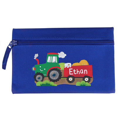 Personalised Tractor Blue Pencil Case - image 5