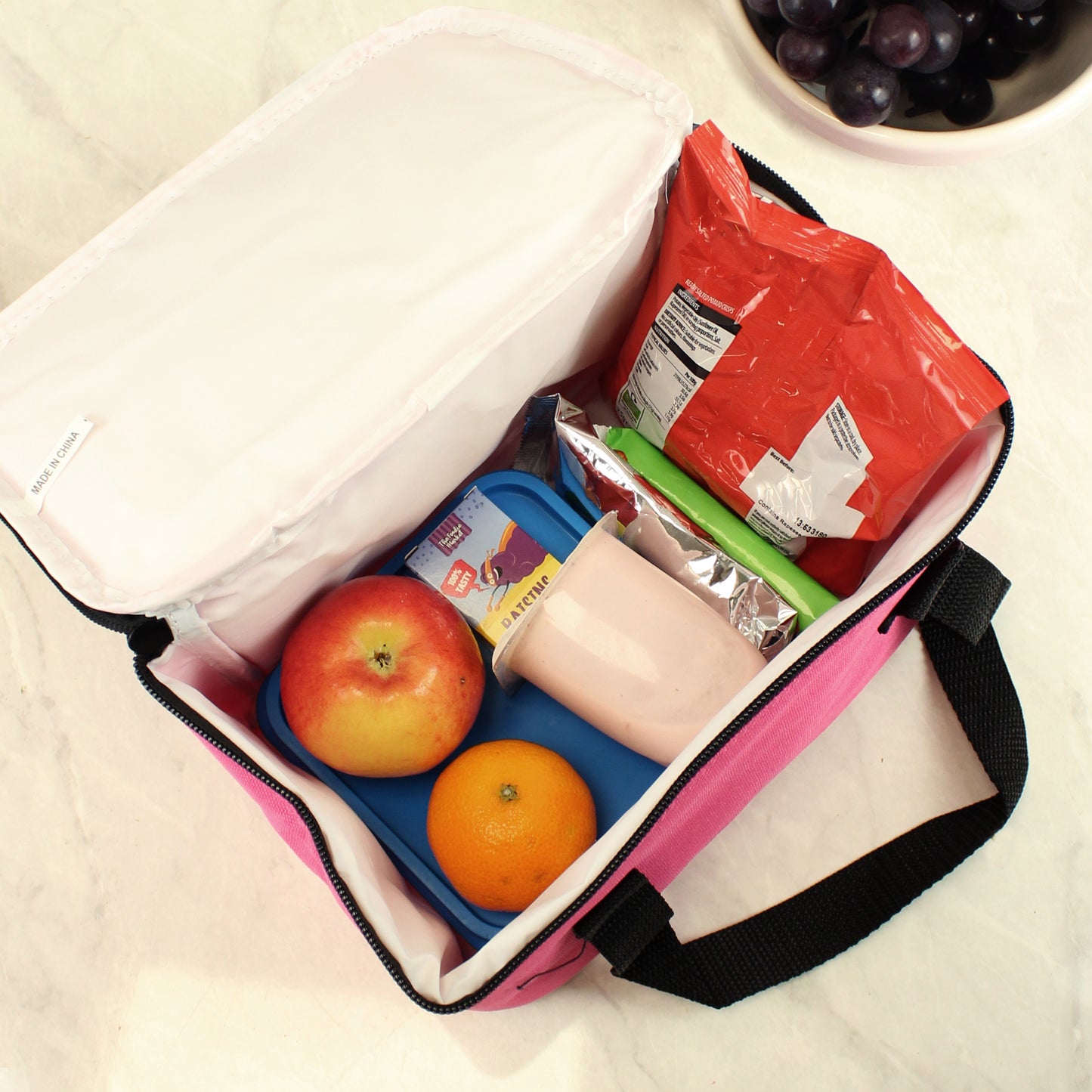 Personalised Gold Heart Pink Lunch Bag - image 5