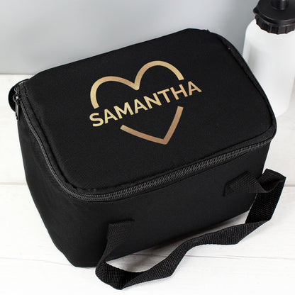Personalised Gold Heart Pink Lunch Bag - image 6