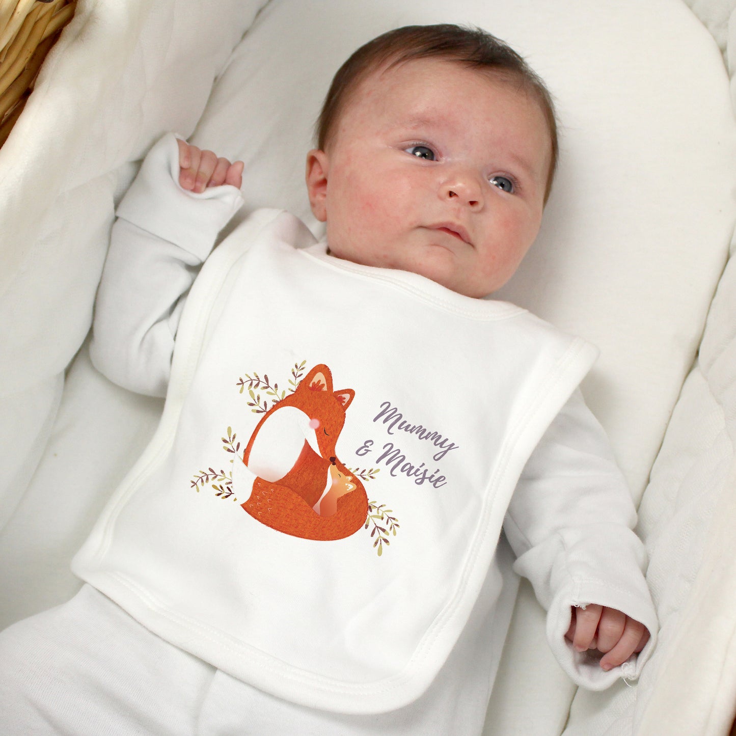 Personalised Mummy and Me Fox Bib from Heartfelt Gifts
