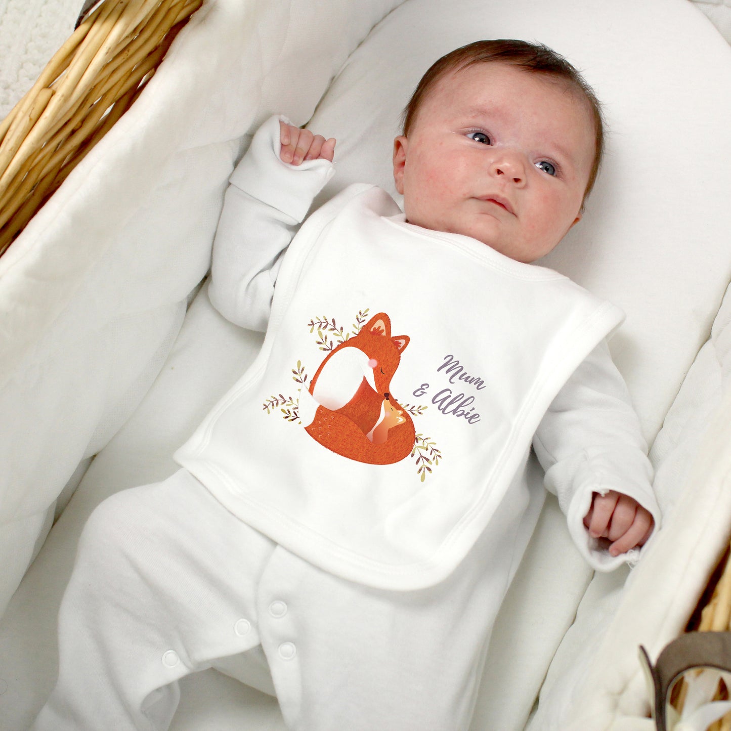 Personalised Mummy and Me Fox Bib - image 3