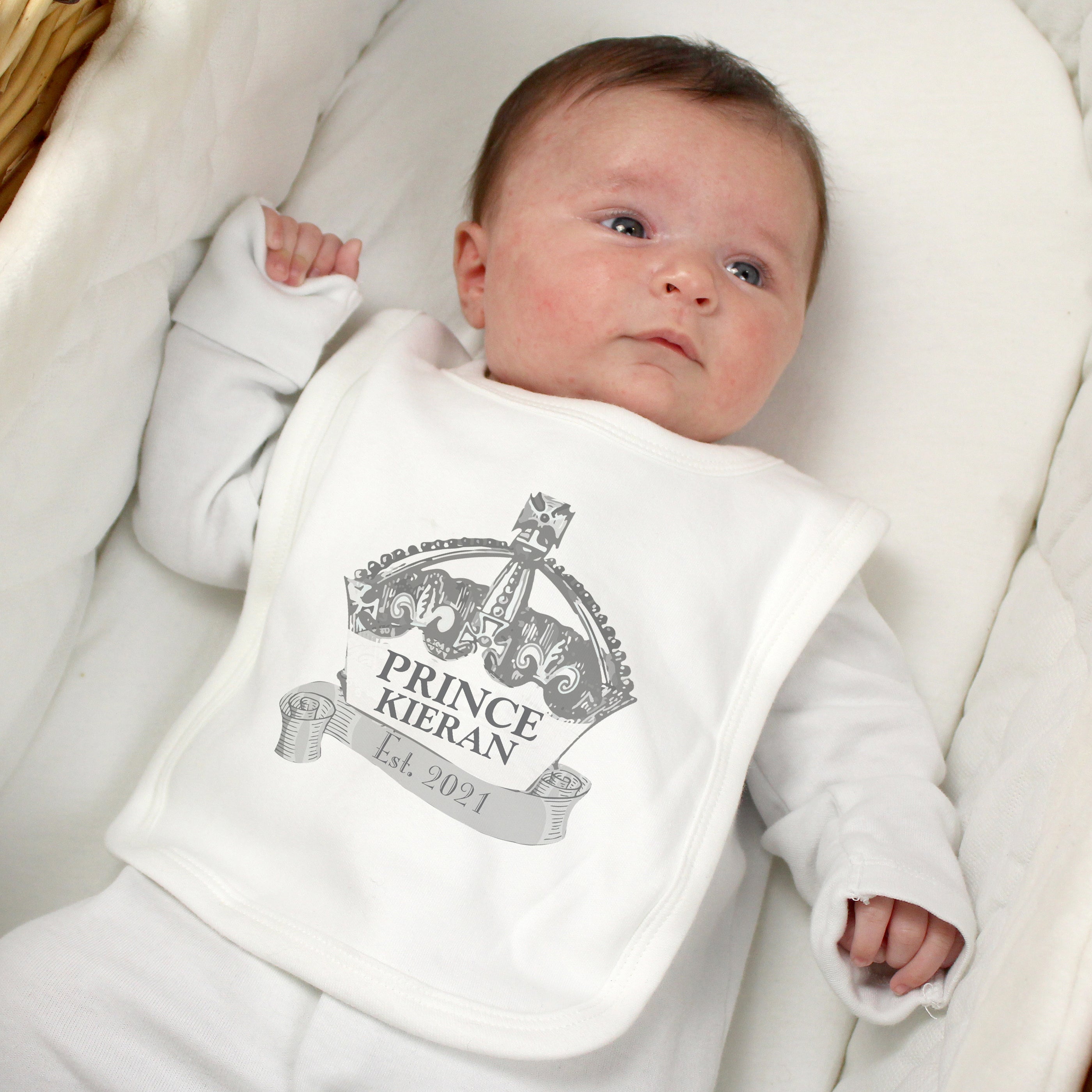 Personalised Royal Crown Bib from Heartfelt Gifts