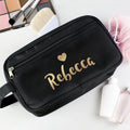 Personalised Gold Name Black Toiletry Bag from Heartfelt Gifts