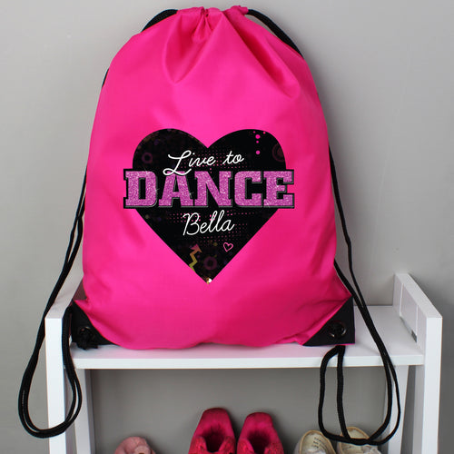 Personalised 'Live to Dance' Pink Kit Bag from Heartfelt Gifts