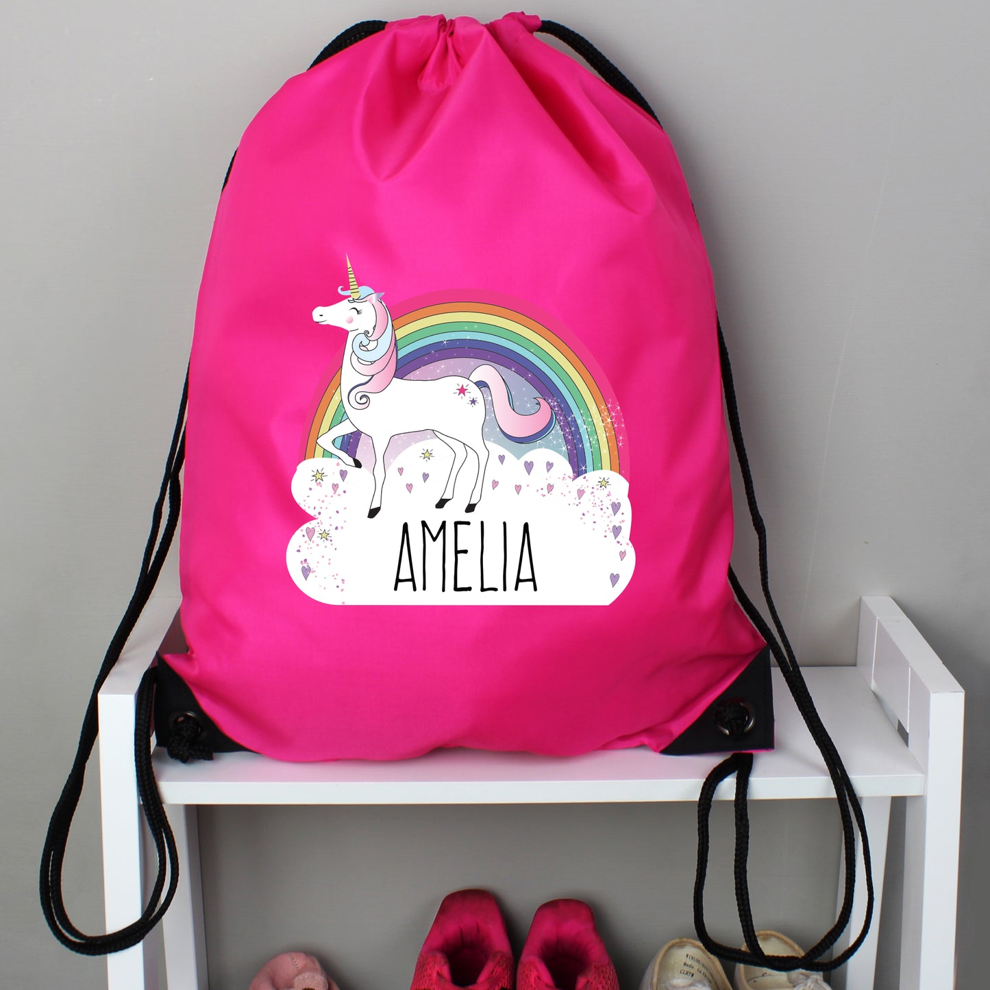 Personalised Unicorn Pink Kit Bag from Heartfelt Gifts
