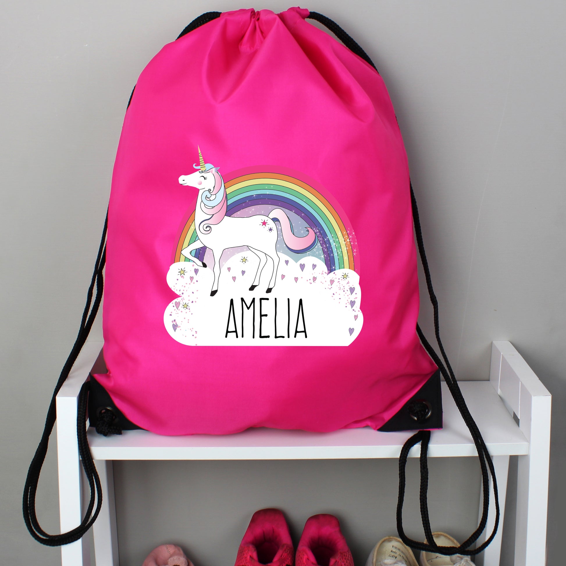 Personalised Unicorn Pink Kit Bag from Heartfelt Gifts