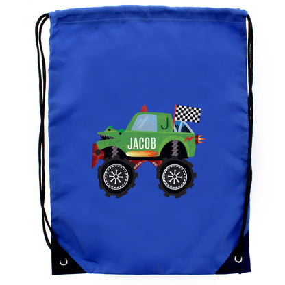 Personalised Monster Truck Blue Kit Bag - image 2
