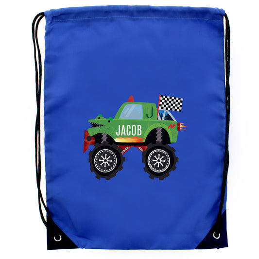 Personalised Monster Truck Blue Kit Bag - image 2